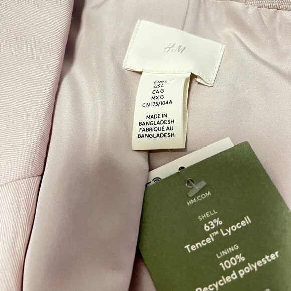 H&M Womens Blazer Coat Soft Light Tencel/Lyocell 2 Faux Pockets Lavender NWT - Picture 5 of 9